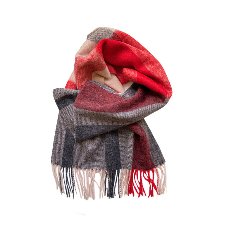 Flisk Red Super Soft Cashmere Oversized Long Scarf