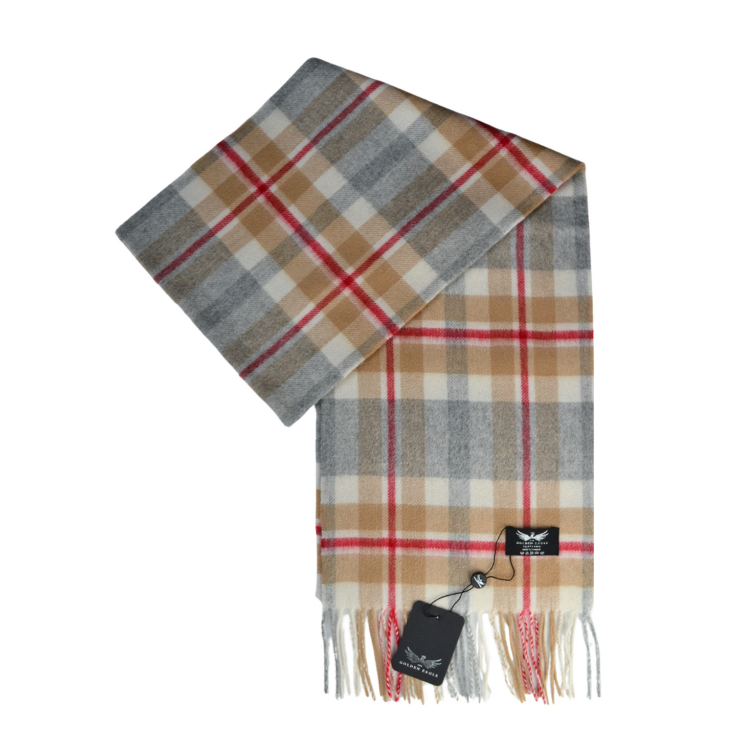 Grey Camel Cashmere Scarf