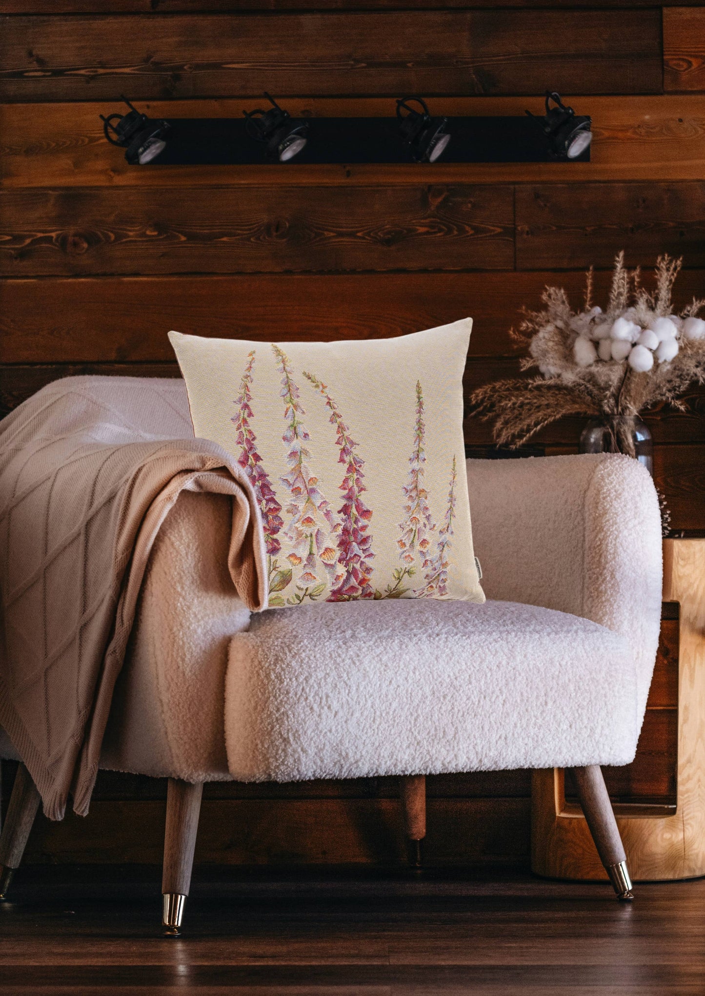Foxgloves Woven Cushion - 42x42cm (17"x17")