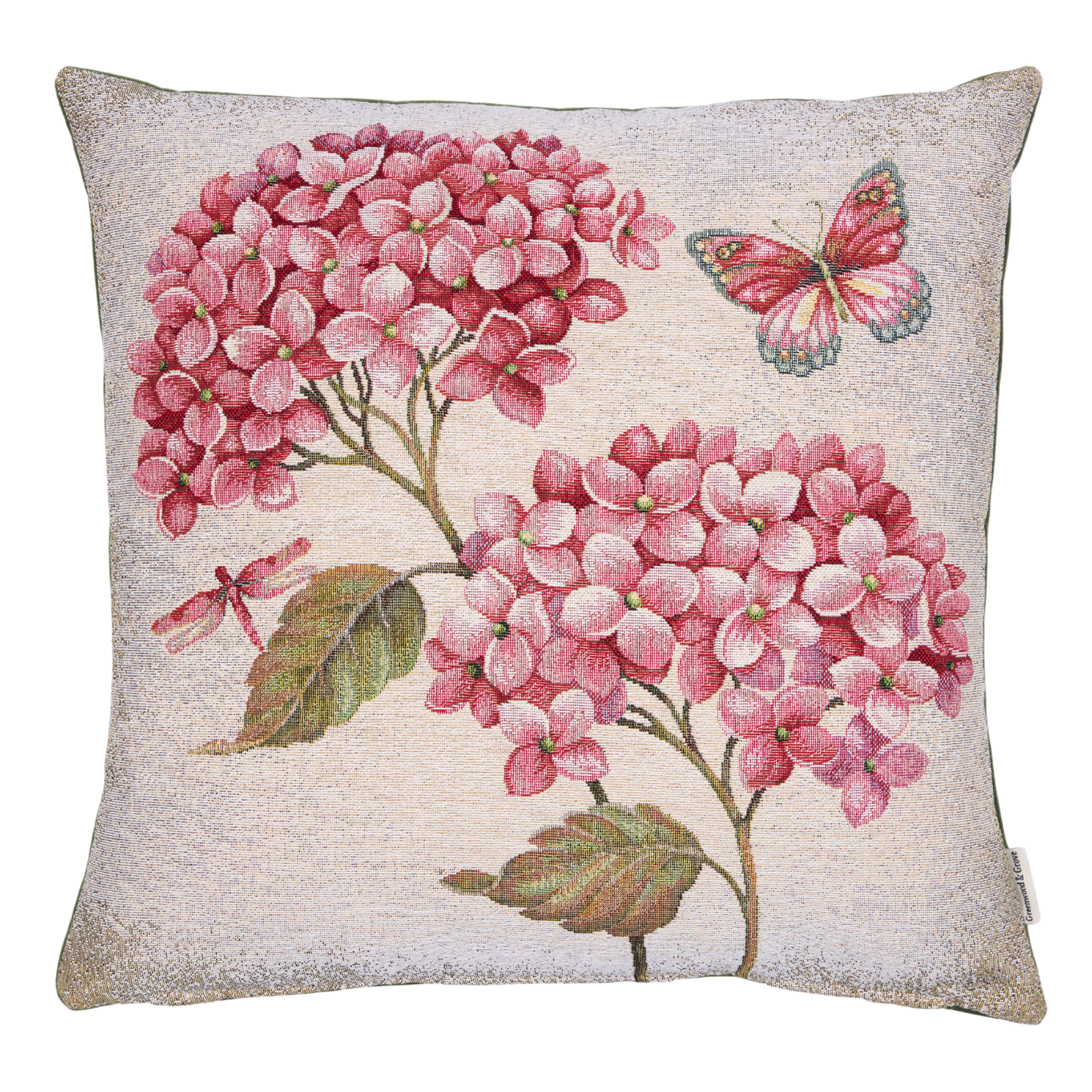 Hydrangeas Pink Woven Cushion - 42x42cm (17"x17")