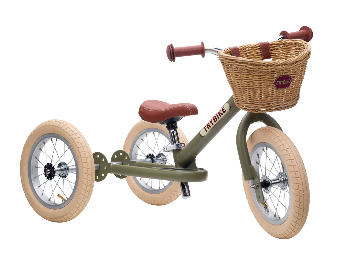 Trybike - Matte 2 In 1 Balance Bike / Trike - Vintage Green