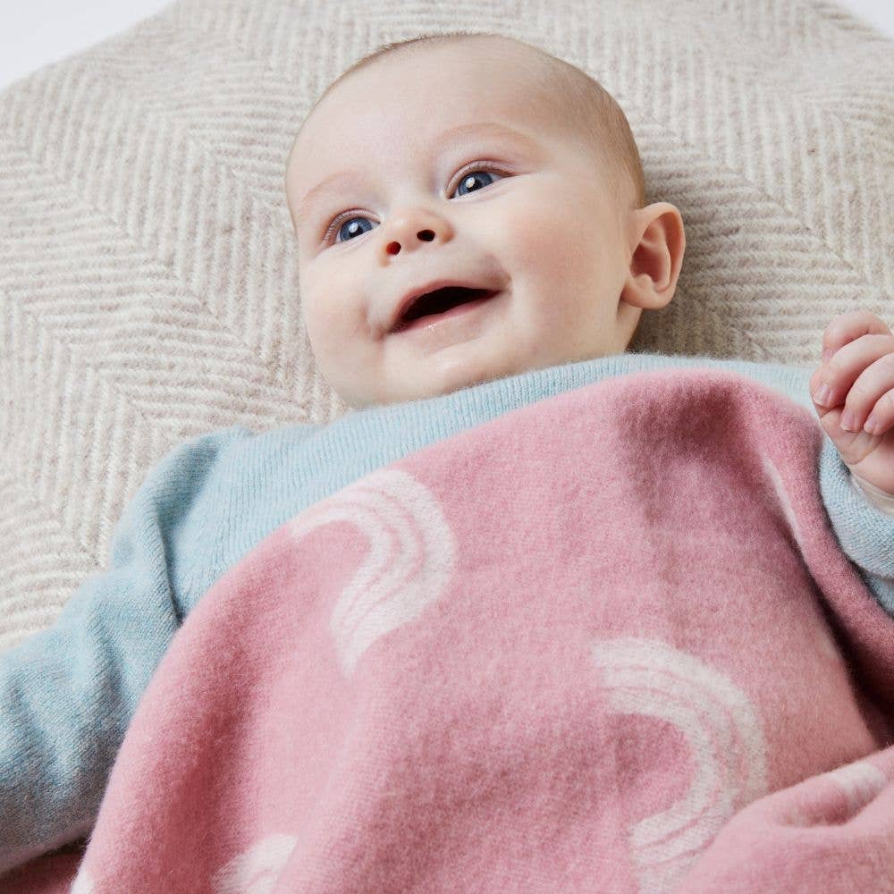 Merino Wool Rainbow Baby Blanket