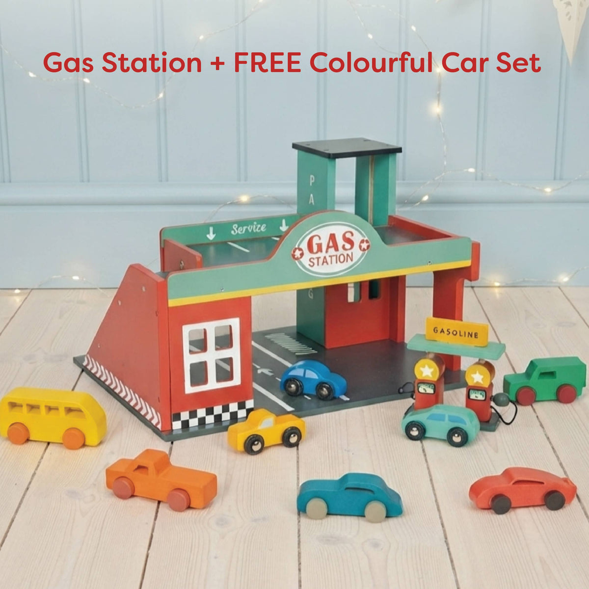 Hero SKU - Vehicles - Gas Station + FREE Colourful Car Assortment