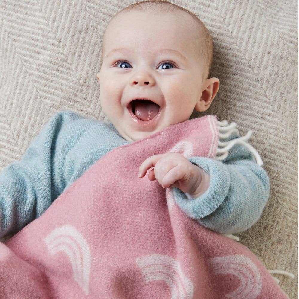 Merino Wool Rainbow Baby Blanket