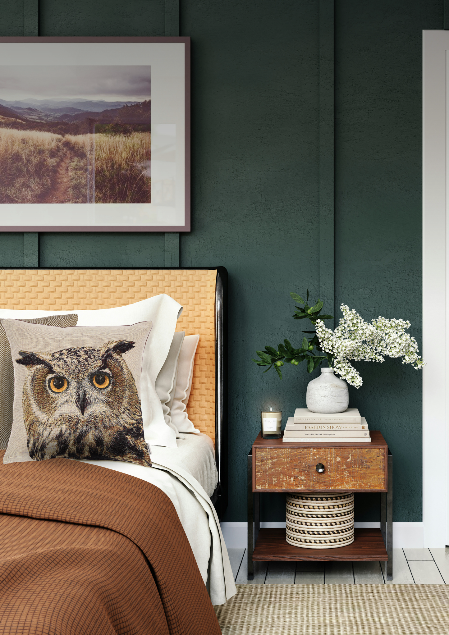 Oswald Owl Woven Cushion - 42x42cm (17"x17")