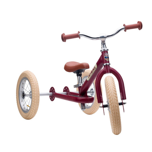 Trybike - Matte 2 In 1 Balance Bike / Trike - Vintage Red