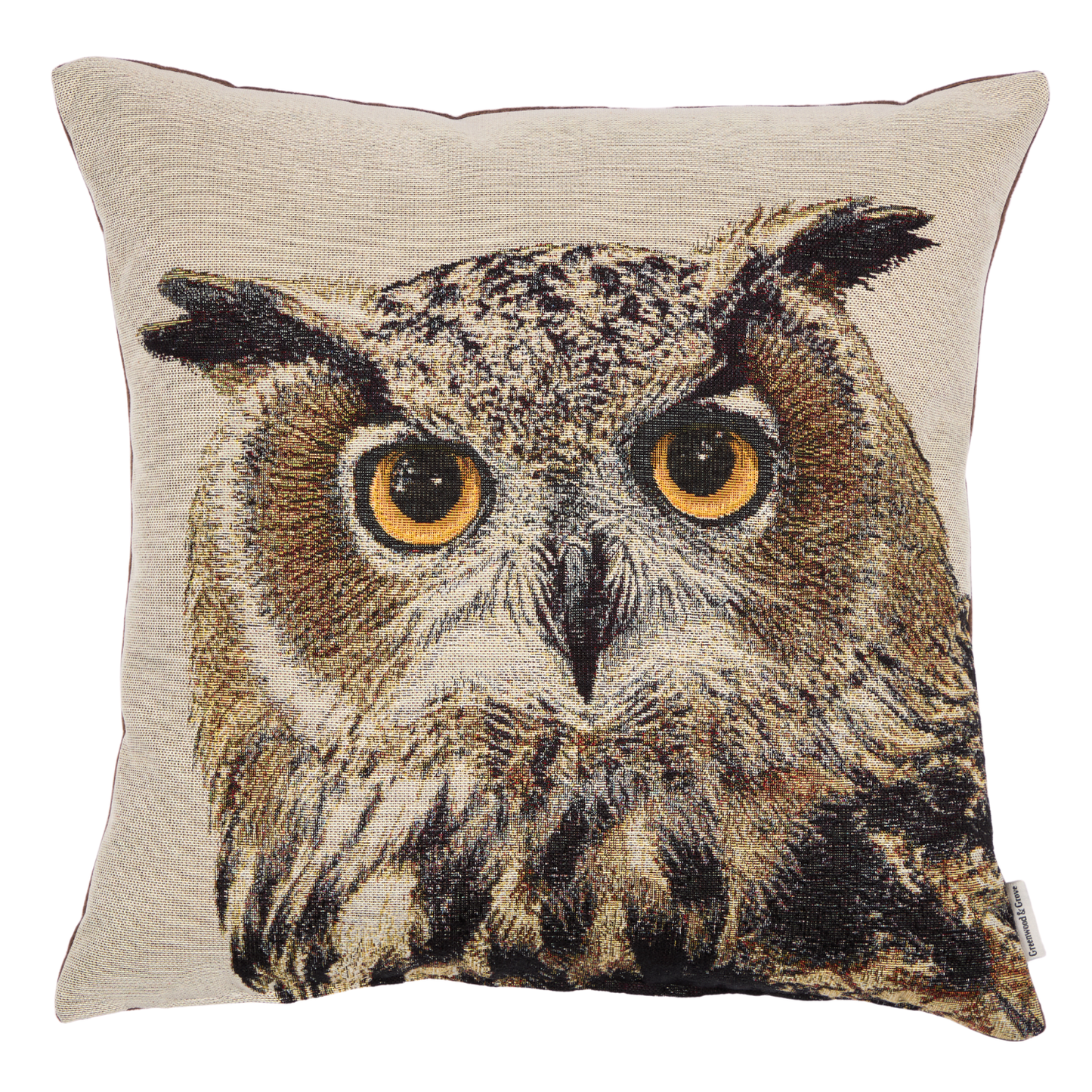 Oswald Owl Woven Cushion - 42x42cm (17"x17")