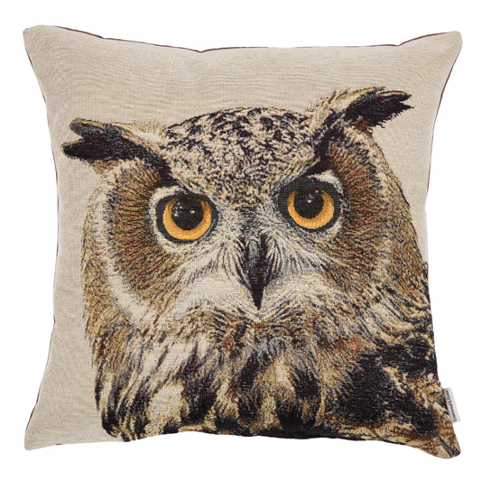 Oswald Owl Woven Cushion - 42x42cm (17"x17")