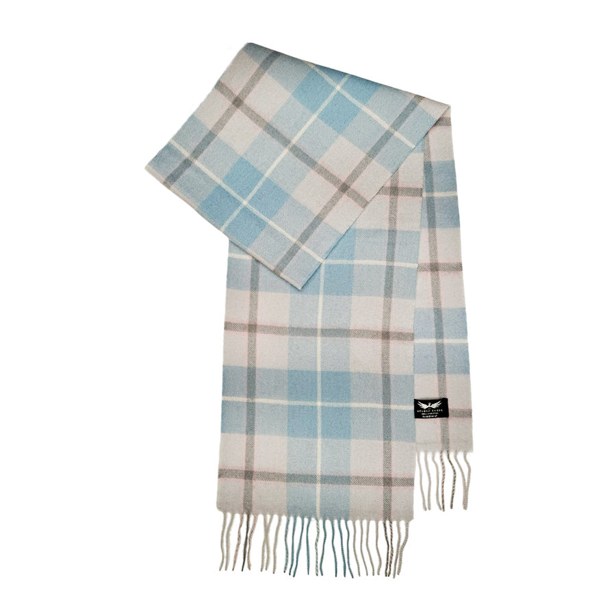 Blue Check Lambswool Scarf