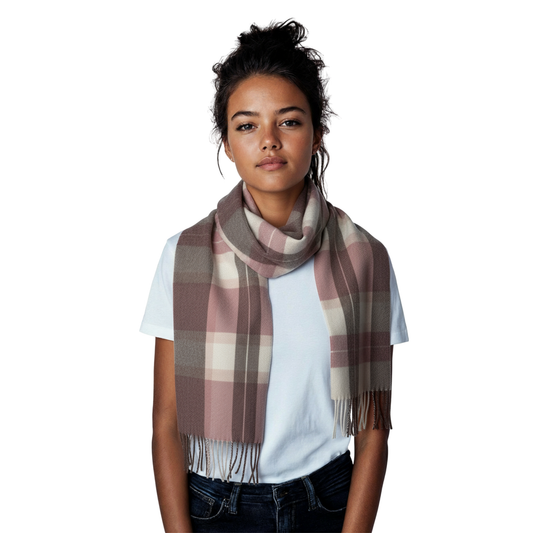 Cameo Check Lambswool Scarf
