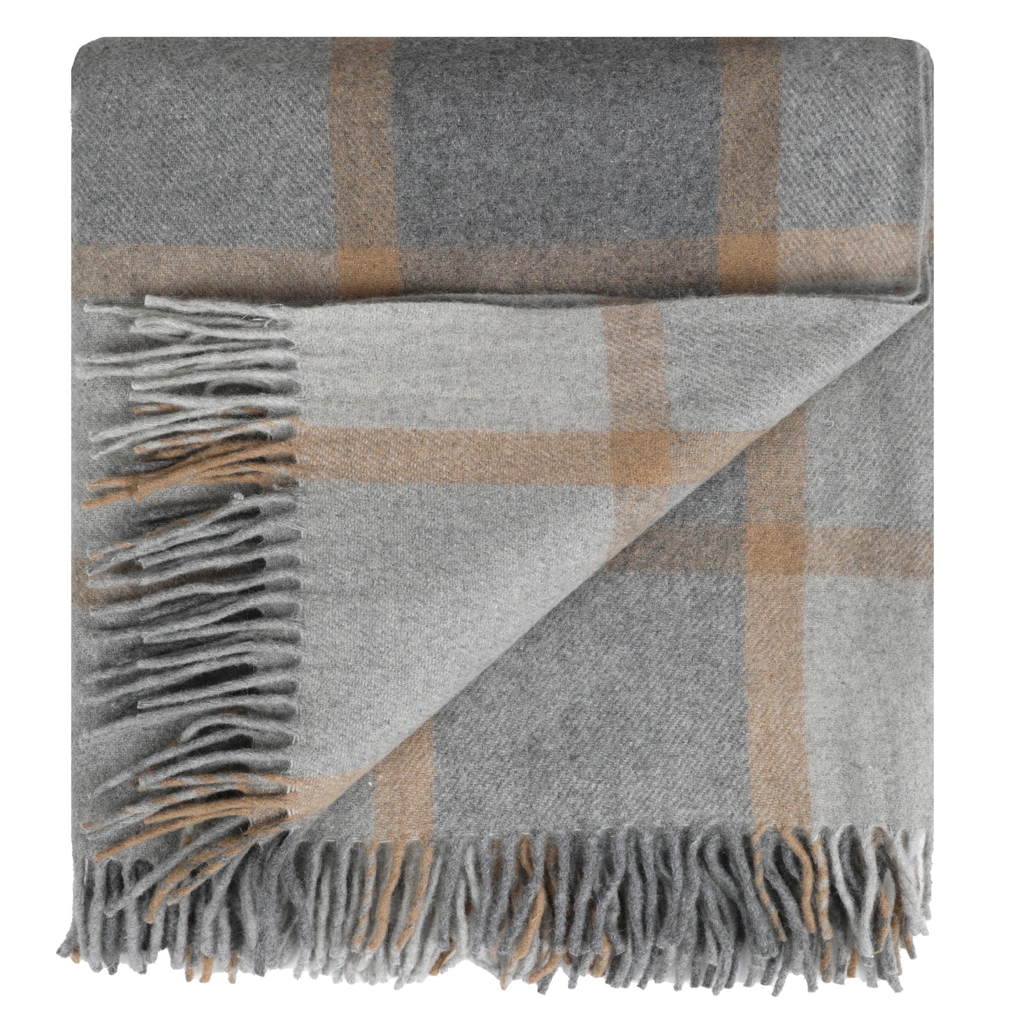 Grey Block Check - Throw Blanket