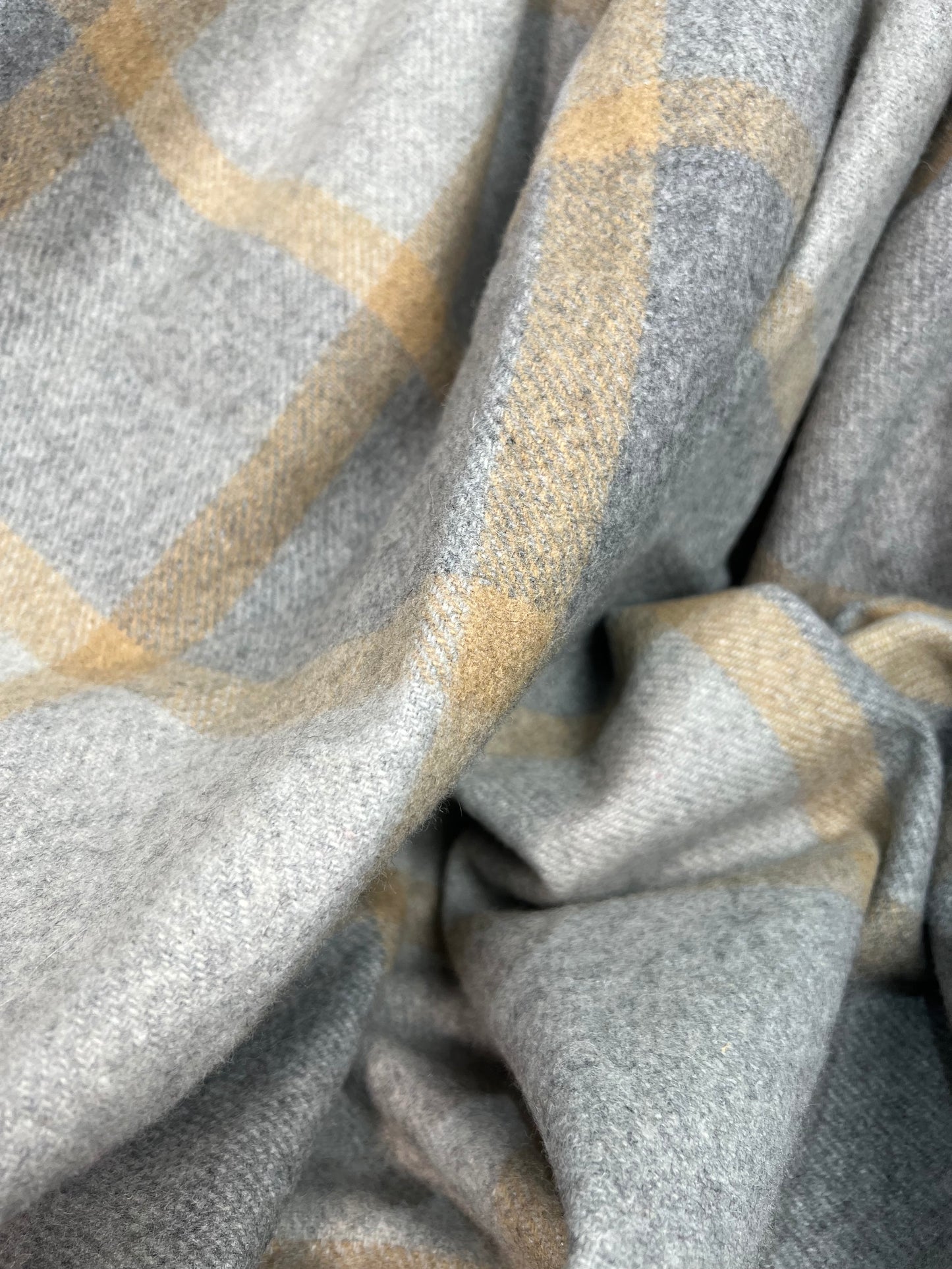 Grey Block Check - Throw Blanket