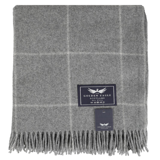 Grey White Line - Throw Blanket