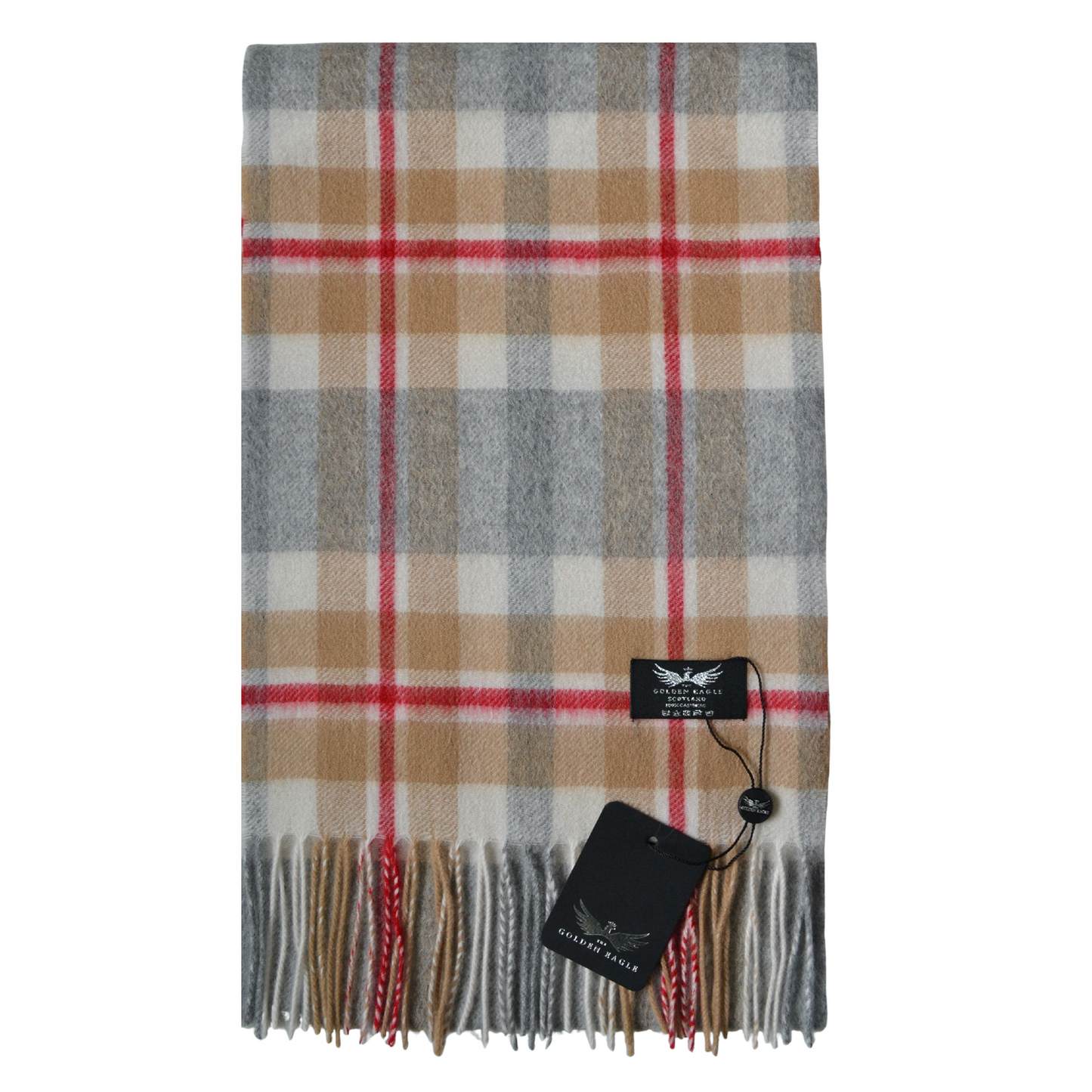 Grey Camel Cashmere Scarf