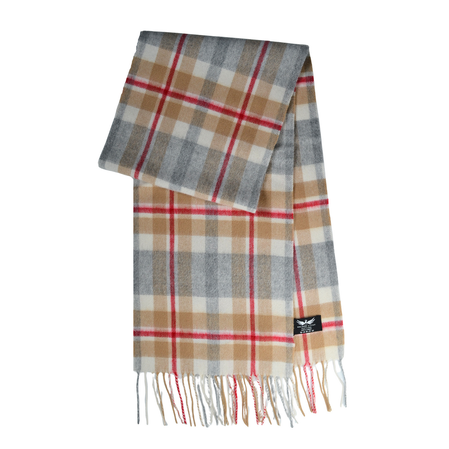 Grey Camel Cashmere Scarf