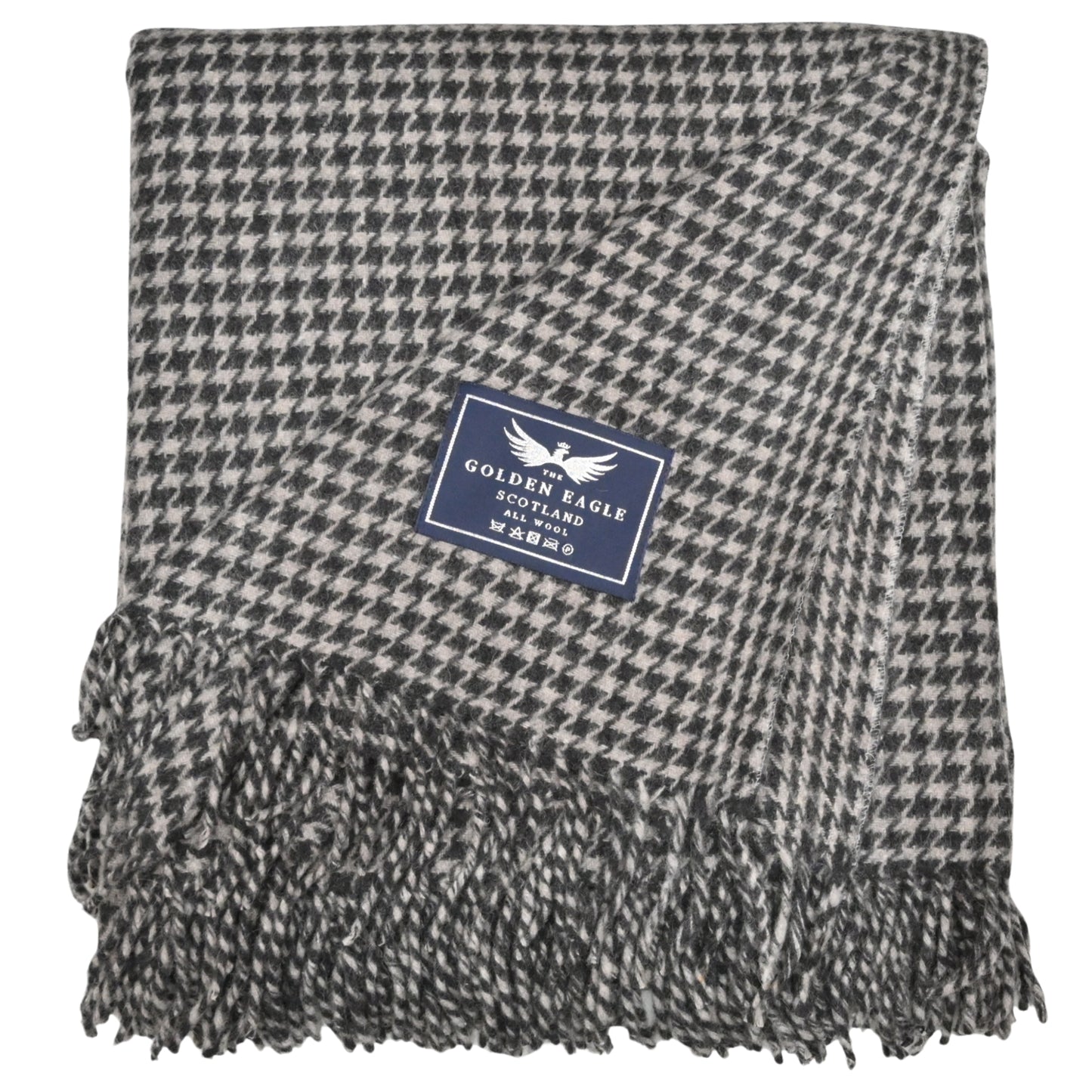 Houndstooth Grey Cream Throw Blanket