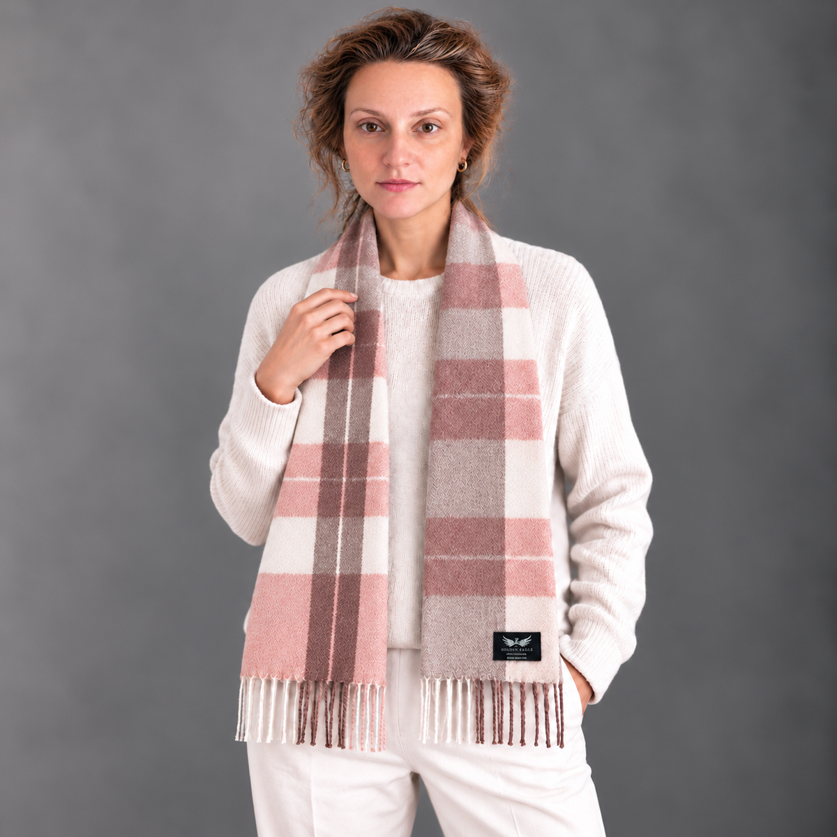 Cameo Check Lambswool Scarf
