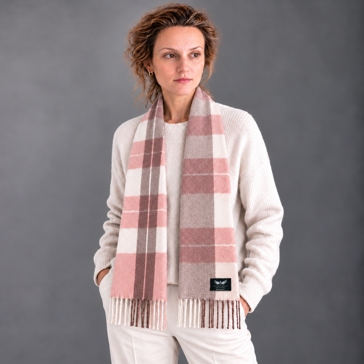 Cameo Check Lambswool Scarf