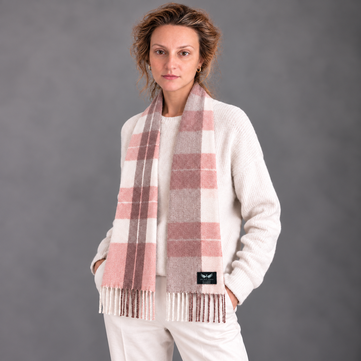 Cameo Check Lambswool Scarf