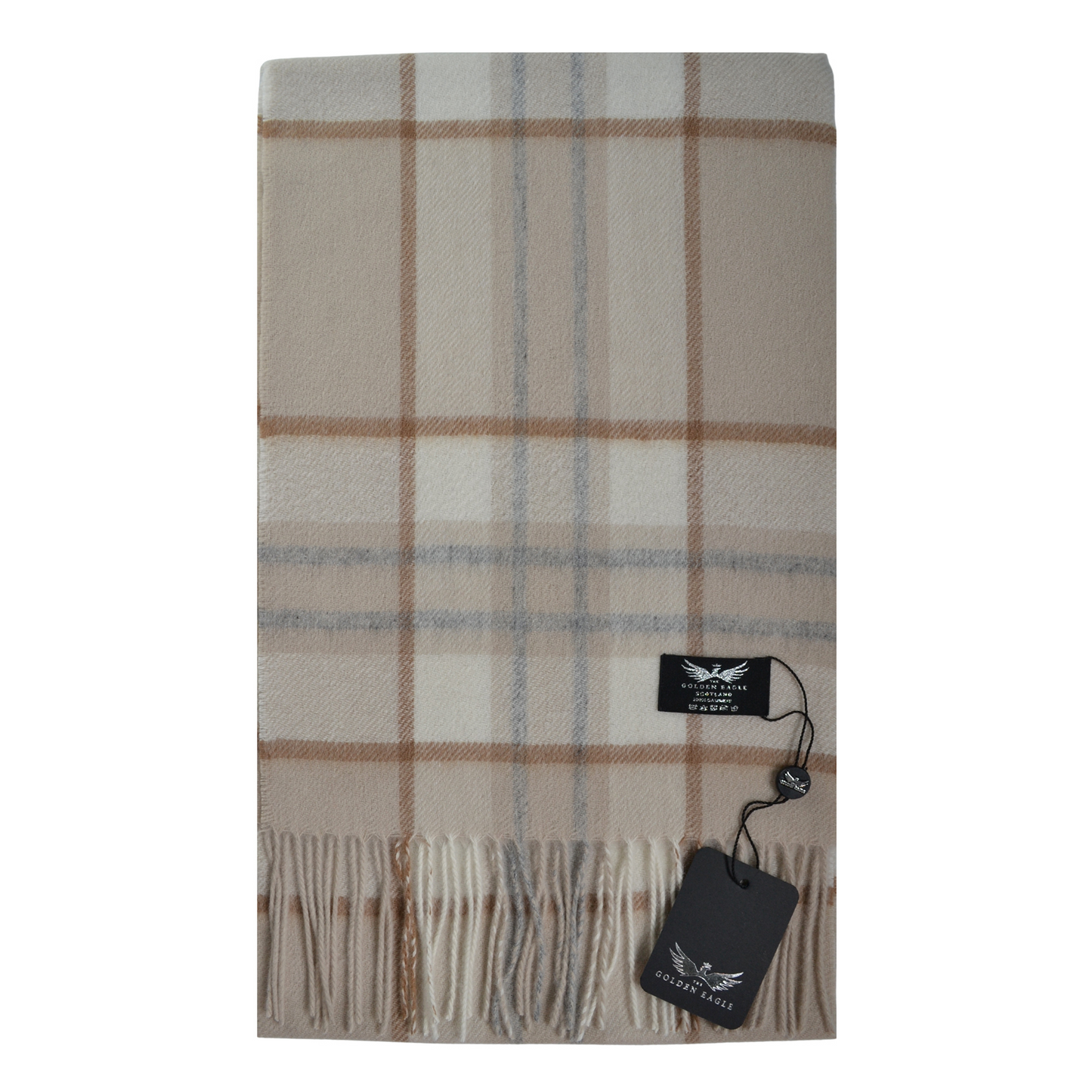 Sandstone Check Cashmere Scarf