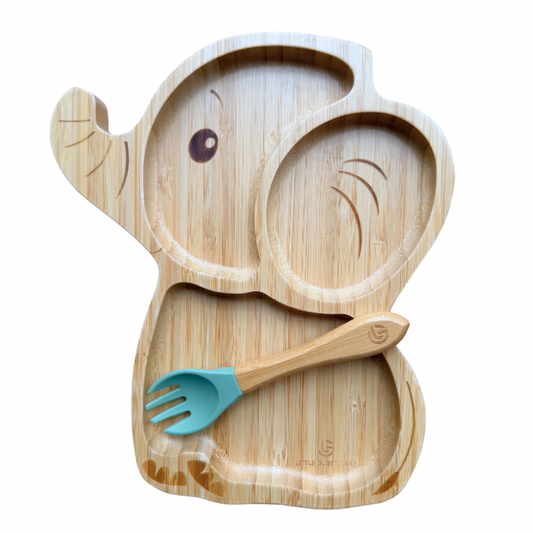 Bamboo Plate & Fork - Elephant