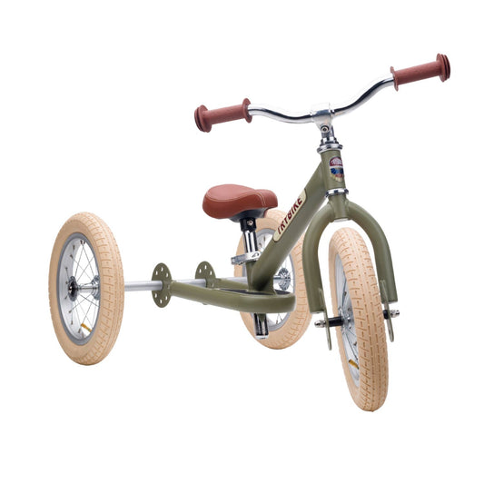 Trybike - Matte 2 In 1 Balance Bike / Trike - Vintage Green