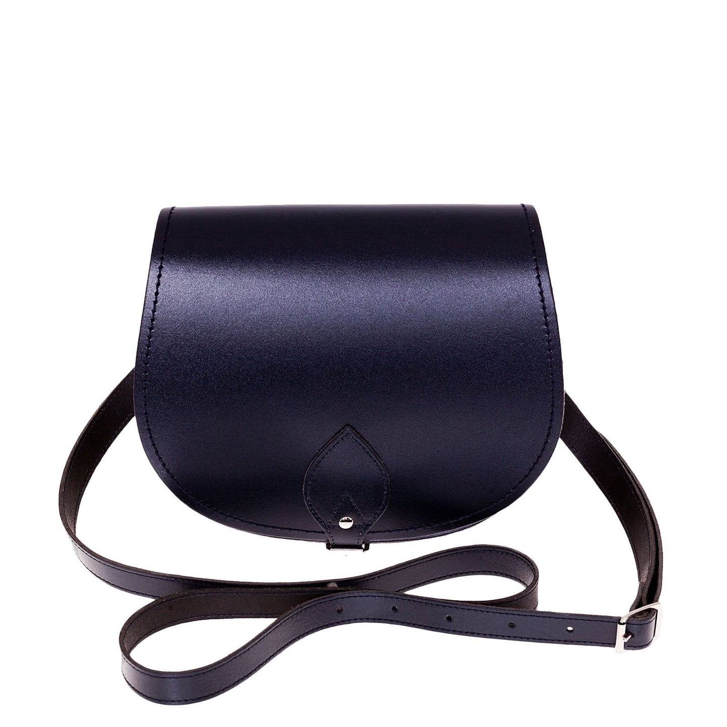 Handmade Leather Saddle Bag - Navy