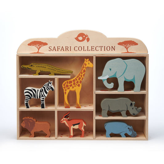 8 Safari Animals Shelf Set
